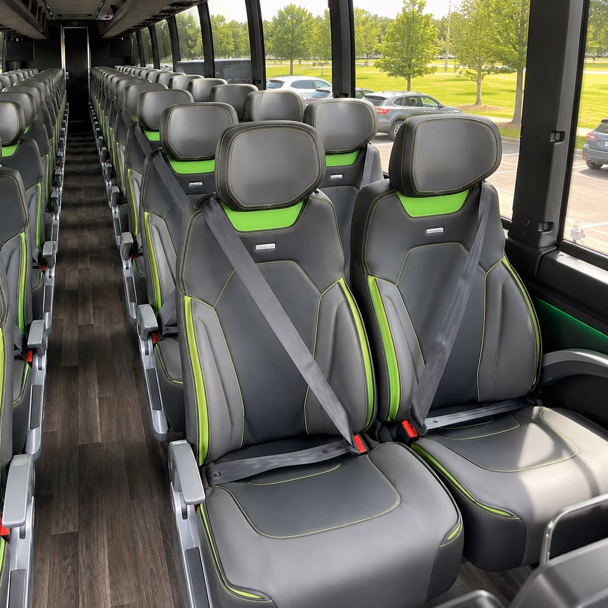 56 passenger charter bus interior